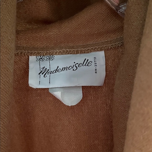 Vintage wool cape cocoon tan/light brown oversized scarf shawl poncho wrap cloak - Picture 3 of 14